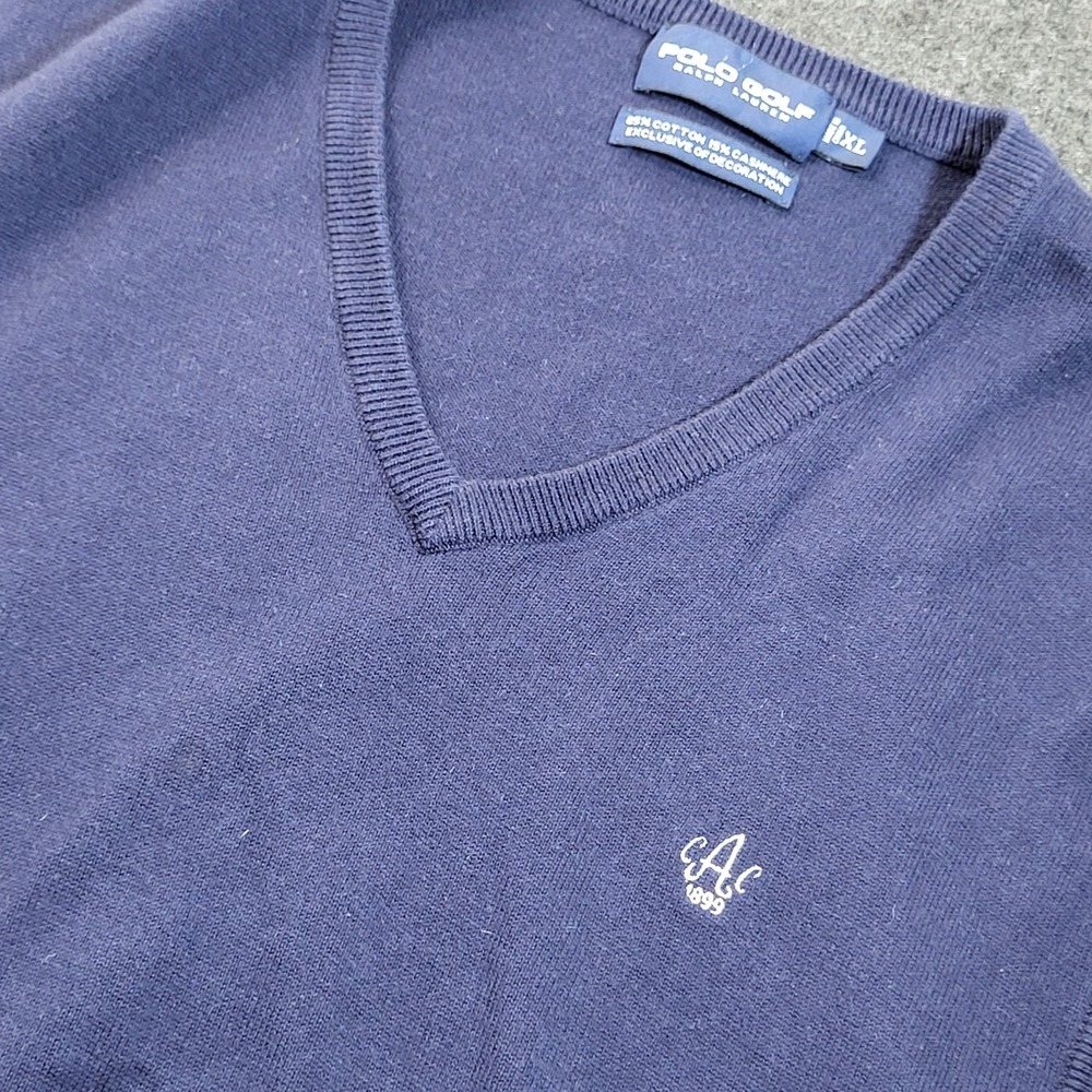 Polo Ralph Lauren Golf  Sweater Vest Navy Augusta Country Club Logo Men's XL
